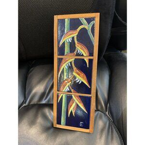 Bird of Paradise  Decorative Ceramic Art Tile 13x5 Art on Tiles Italy